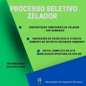 Processo Seletivo para contratação de Zelador